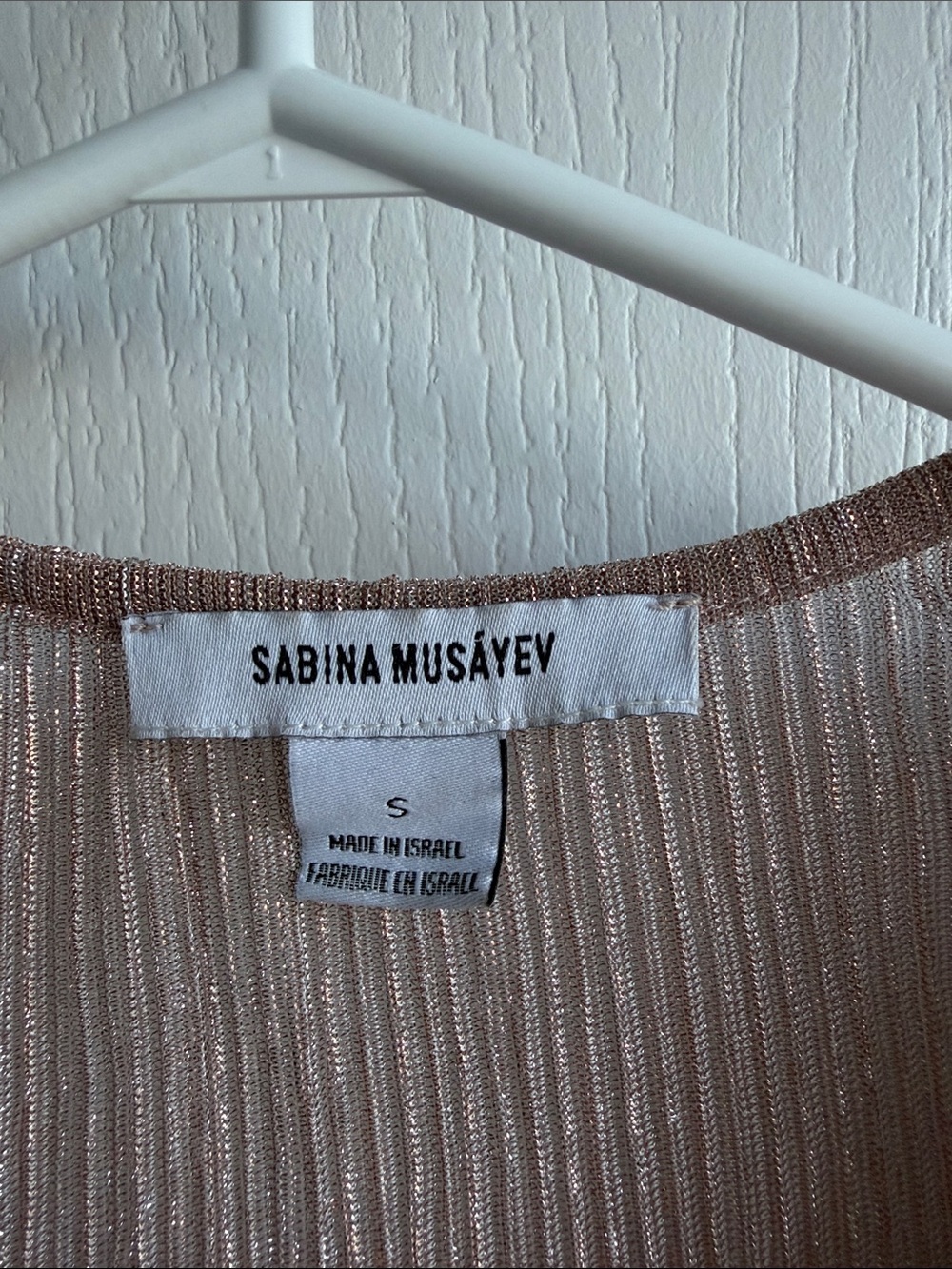 Sabina Musayev Rose Gold Metallic Pleated Tiered Long-Sleeve Dress - Picture 2 of 4